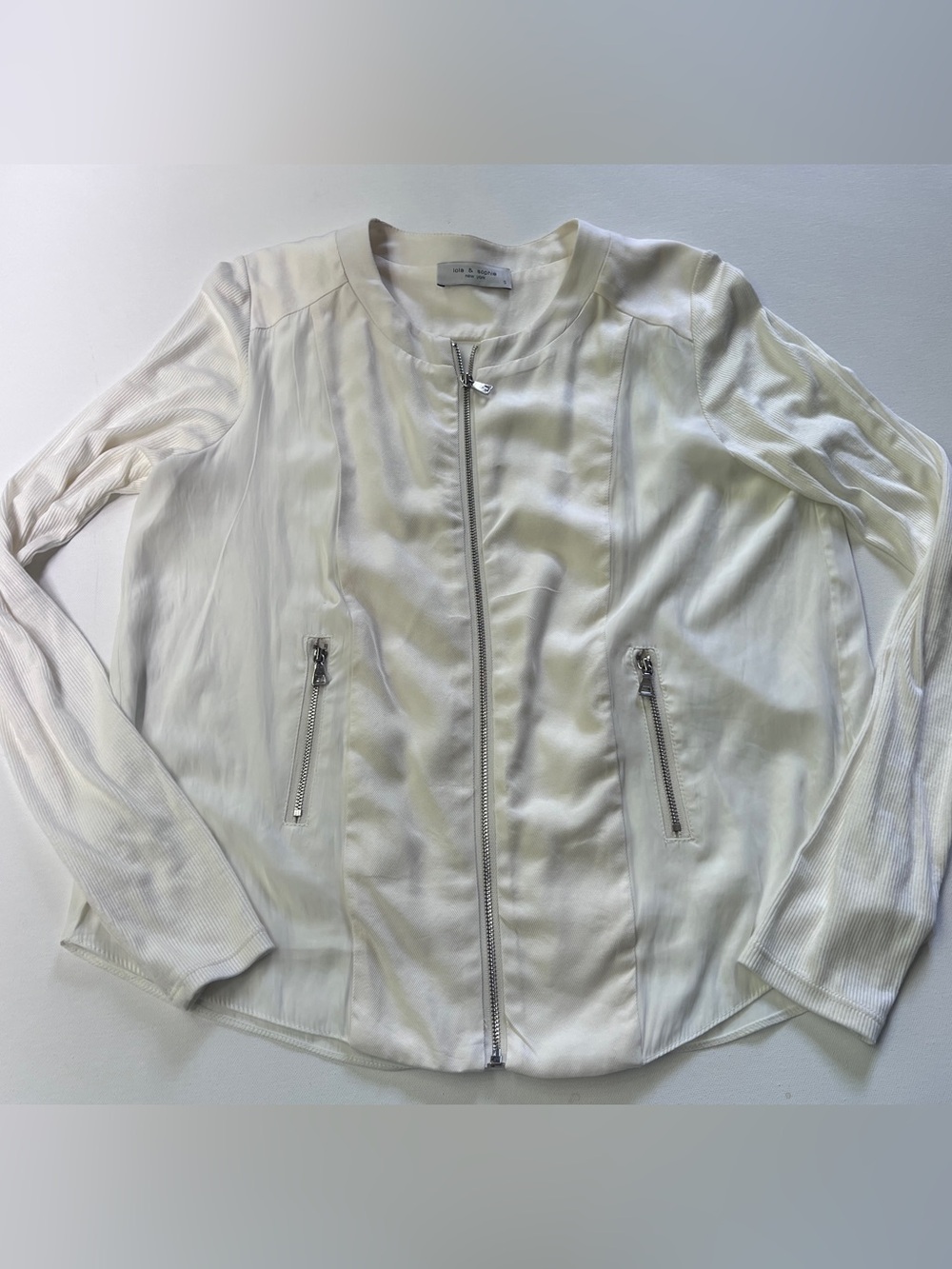 Lola & Sophie white zip up jacket